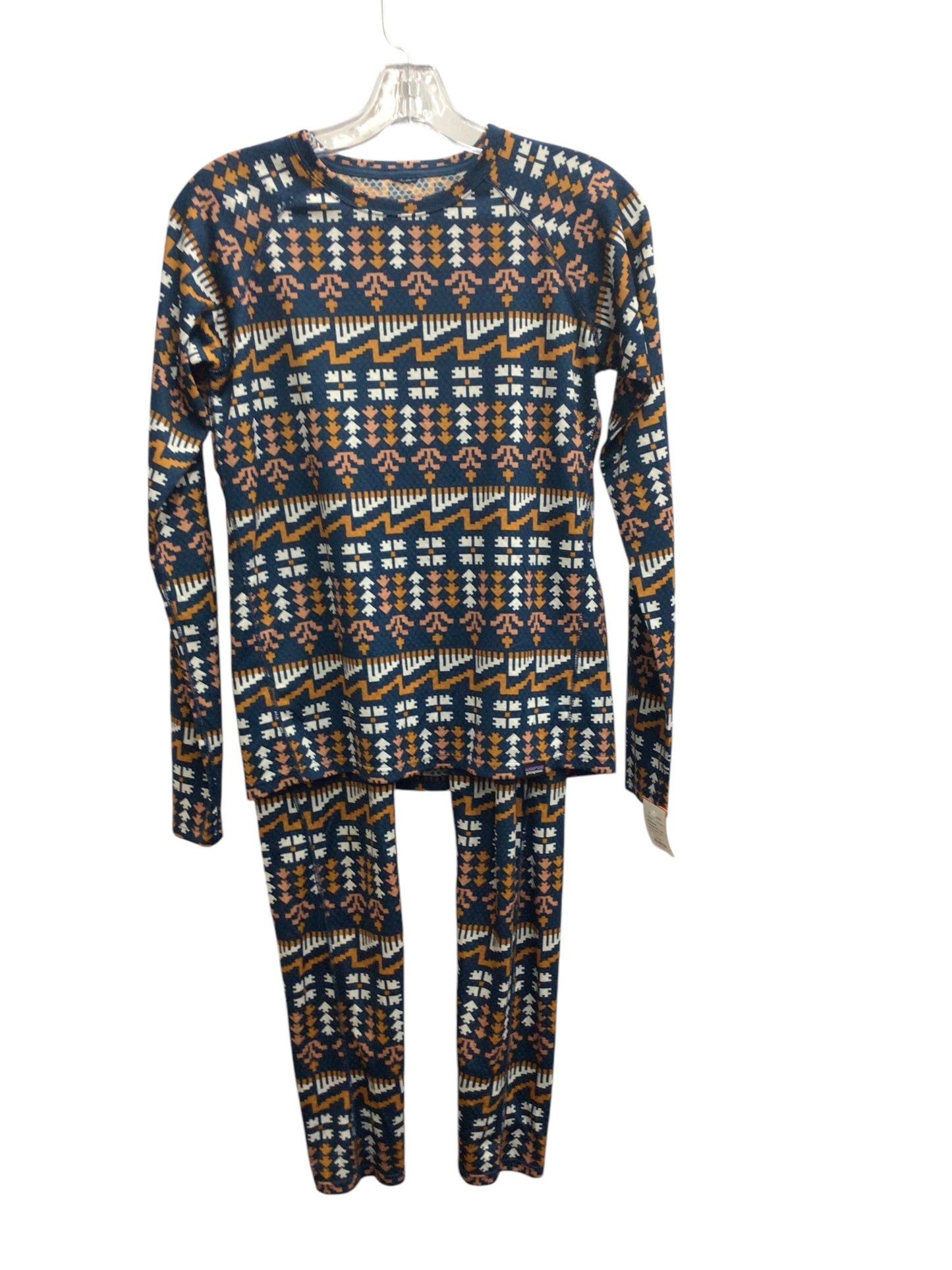 Blue Printed Patagonia Base Layer Set Size 16/18- As Is