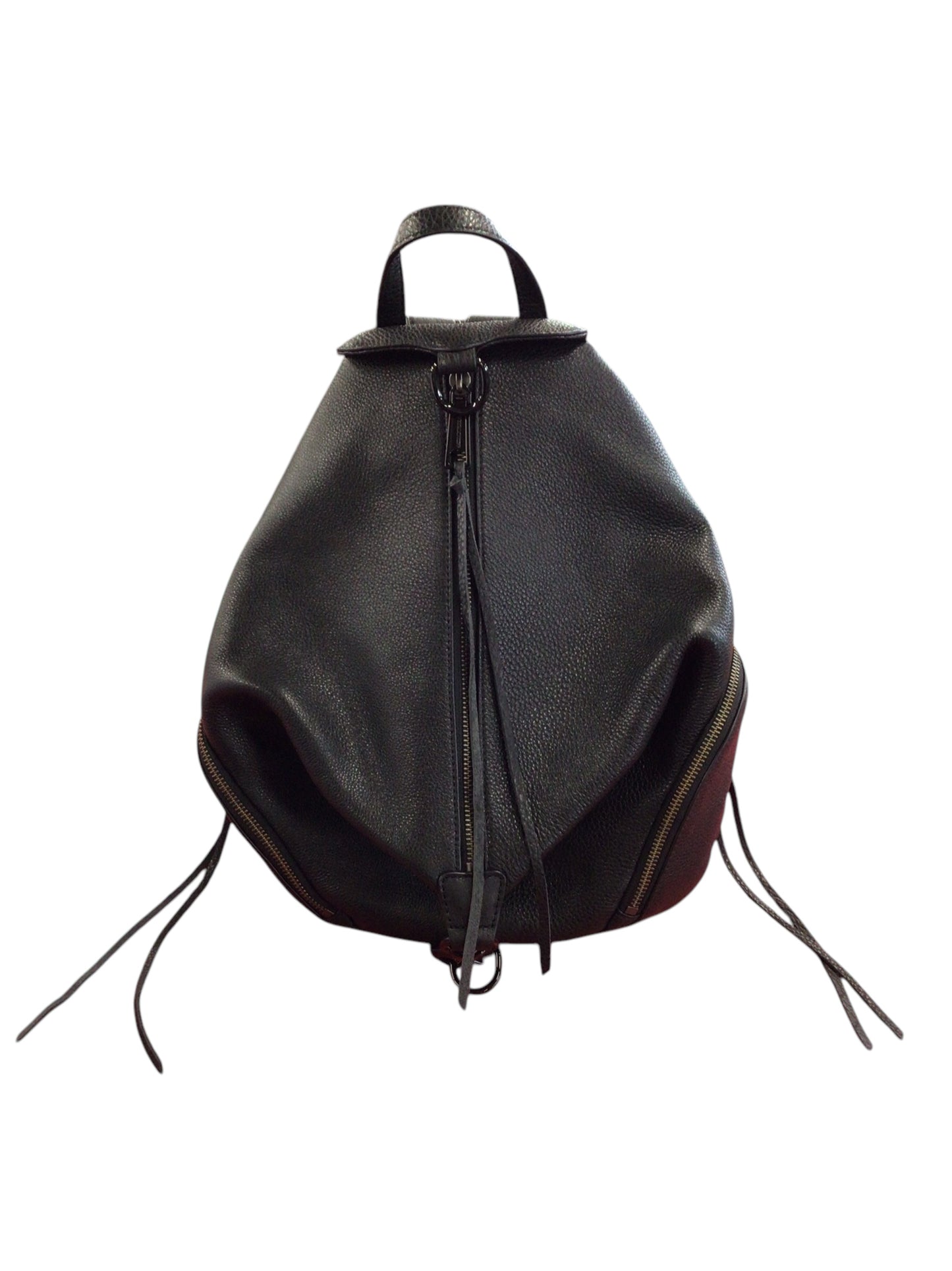 Medium Black Pebbled Leather Julian Backpack (Rebecca Minkoff)