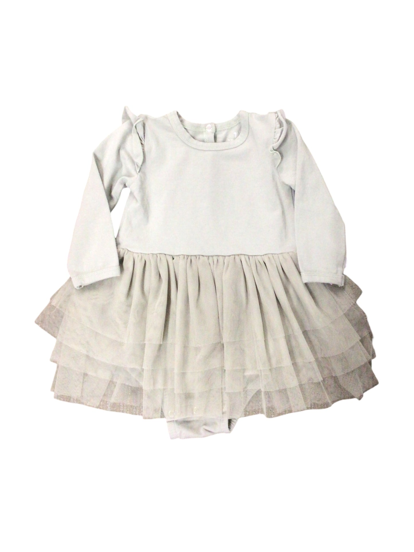 Girl's 0/3M Green Organic Dress
