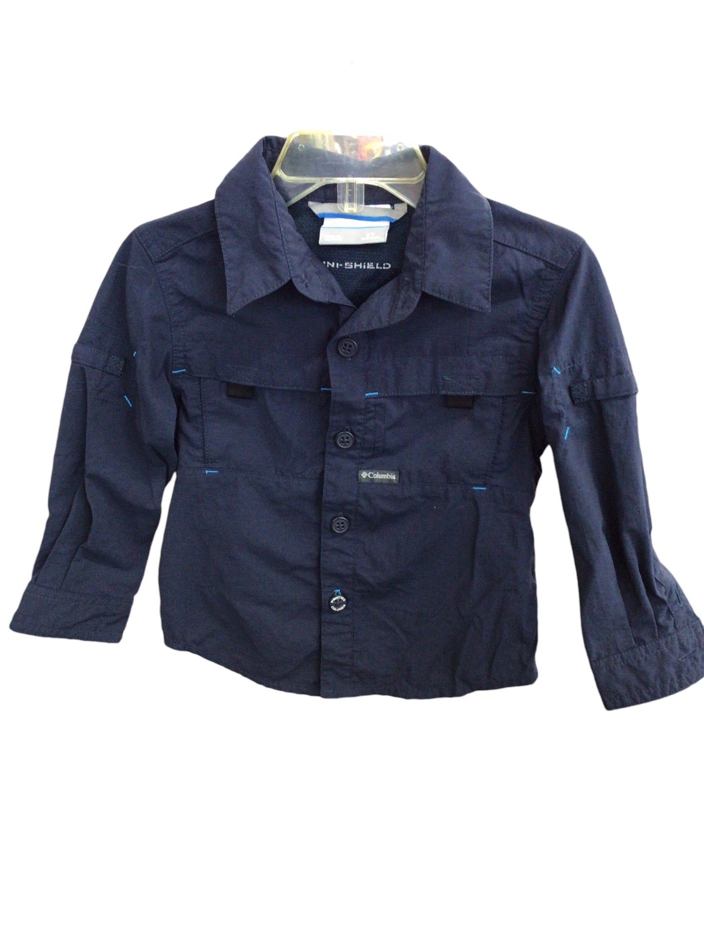 2T Blue Columbia LS Shirt