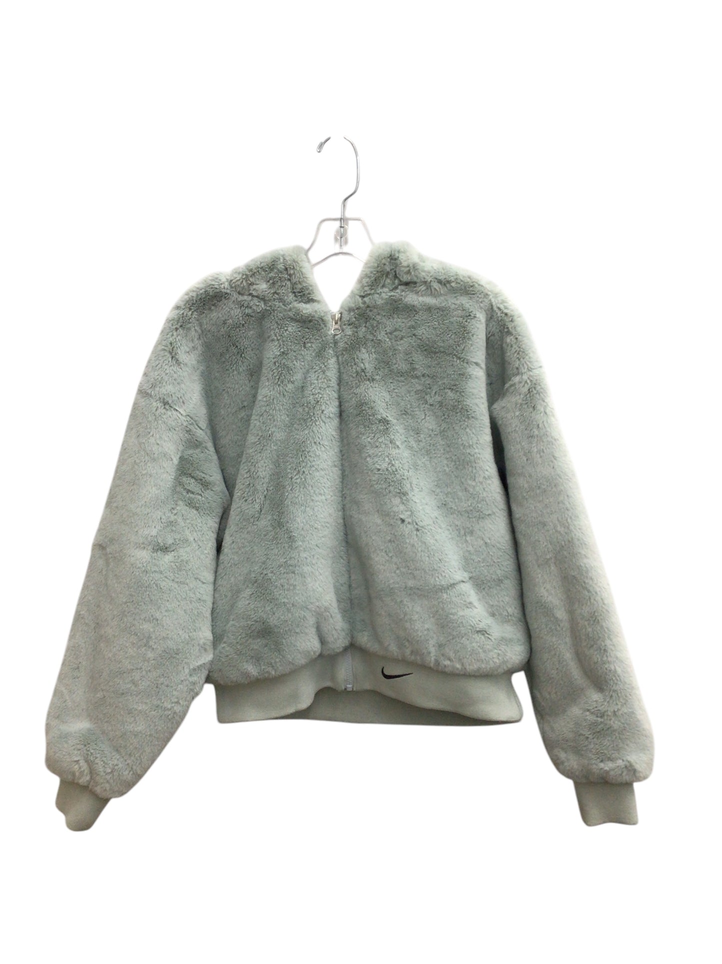 Large Mint Green Faux Fur NIKE Coat