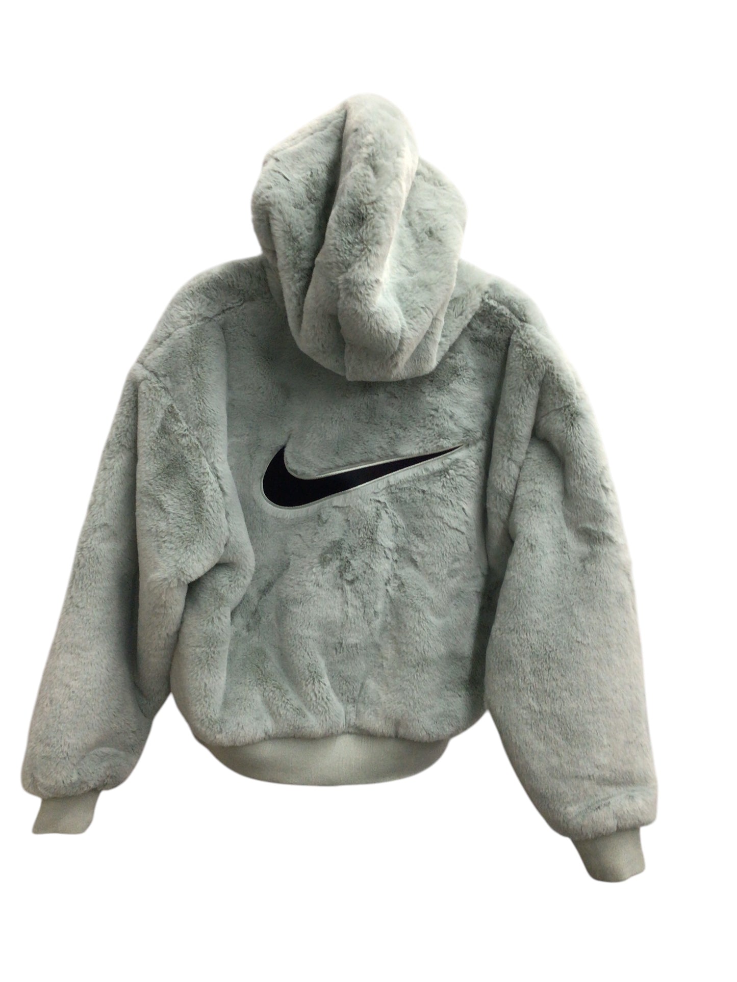 Large Mint Green Faux Fur NIKE Coat